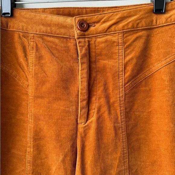 Sold❗️Free People Corduroy Flare Pants Sz 4 High Rise Cognac Orange Boho Hippie - Picture 3 of 7